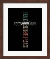 Framed Names of Jesus Cross Silhouette Green Ombre