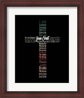 Framed Names of Jesus Cross Silhouette Green Ombre