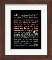 Framed Names of Jesus Rectangle Orange Ombre Text