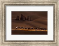 Framed Castle And Camels