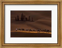 Framed Castle And Camels