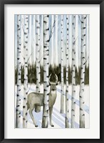 Deer in Snowfall I Framed Print