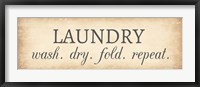 Framed Aged Laundry Sign - Wash Dry Fold Repeat