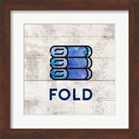 Framed Laundry Sign White Wood Background - Fold
