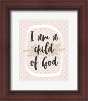 Framed I am a Child of God Dot Pattern