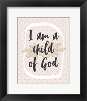 Framed I am a Child of God Dot Pattern