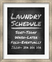 Framed Laundry Schedule Chalkboard