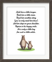 Framed Hold Him A Little Longer Bear And Cub White