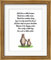 Framed Hold Him A Little Longer Bear And Cub White