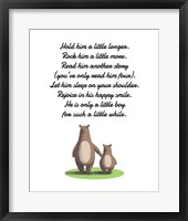 Framed Hold Him A Little Longer Bear And Cub White