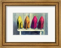 Framed Vintage Fashion Colorful Heels
