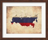 Framed Map with Flag Overlay Russia