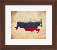 Framed Map with Flag Overlay Russia