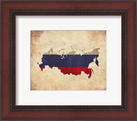 Framed Map with Flag Overlay Russia