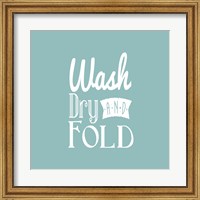 Framed Wash Dry And Fold Blue Background