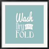 Framed Wash Dry And Fold Blue Background