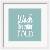 Framed Wash Dry And Fold Blue Background