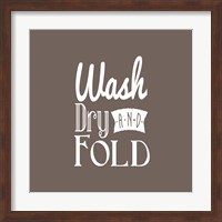 Framed Wash Dry And Fold Brown Background