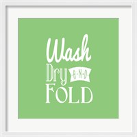 Framed Wash Dry And Fold Green Background