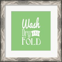 Framed Wash Dry And Fold Green Background