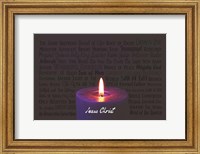 Framed Names of Jesus Purple Candle