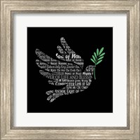 Framed Names of Jesus Dove Silhouette Black