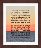 Framed Names of Jesus Ocean Sunset