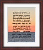 Framed Names of Jesus Ocean Sunset