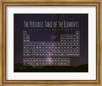 Framed Periodic Table Of The Elements Night Sky Purple
