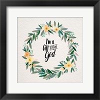 Framed I'm A Gift From God Yellow Flower Wreath