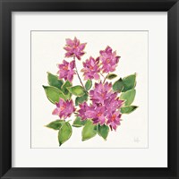 Framed 'Tropical Fun Flowers IV with Gold' border=
