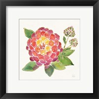Framed 'Tropical Fun Flowers II with Gold' border=