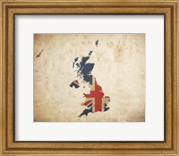 Framed Map with Flag Overlay United Kingdom