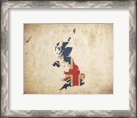 Framed Map with Flag Overlay United Kingdom