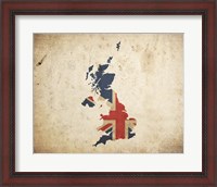 Framed Map with Flag Overlay United Kingdom