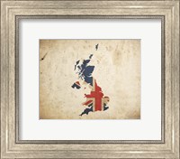 Framed Map with Flag Overlay United Kingdom