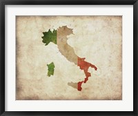 Framed Map with Flag Overlay Italy