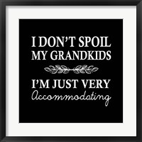 Framed I Don't Spoil My Grandkids Leaf Design Black