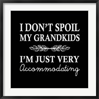 Framed I Don't Spoil My Grandkids Leaf Design Black