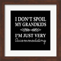 Framed I Don't Spoil My Grandkids Leaf Design Black