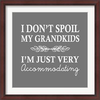 Framed I Don't Spoil My Grandkids Leaf Design Gray