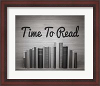 Framed Time To Read - Wood Background Black and White