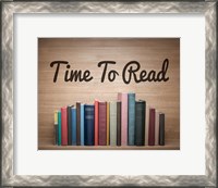 Framed Time To Read - Wood Background Color