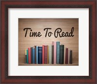 Framed Time To Read - Wood Background Color