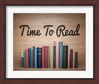 Framed Time To Read - Wood Background Color