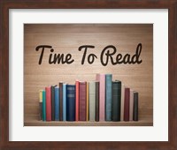 Framed Time To Read - Wood Background Color
