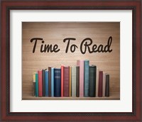 Framed Time To Read - Wood Background Color