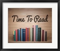 Framed Time To Read - Wood Background Color