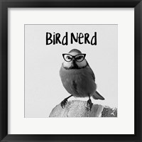 Framed 'Bird Nerd - Blue Tit' border=