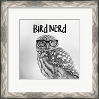 Framed 'Bird Nerd - Owl' border=